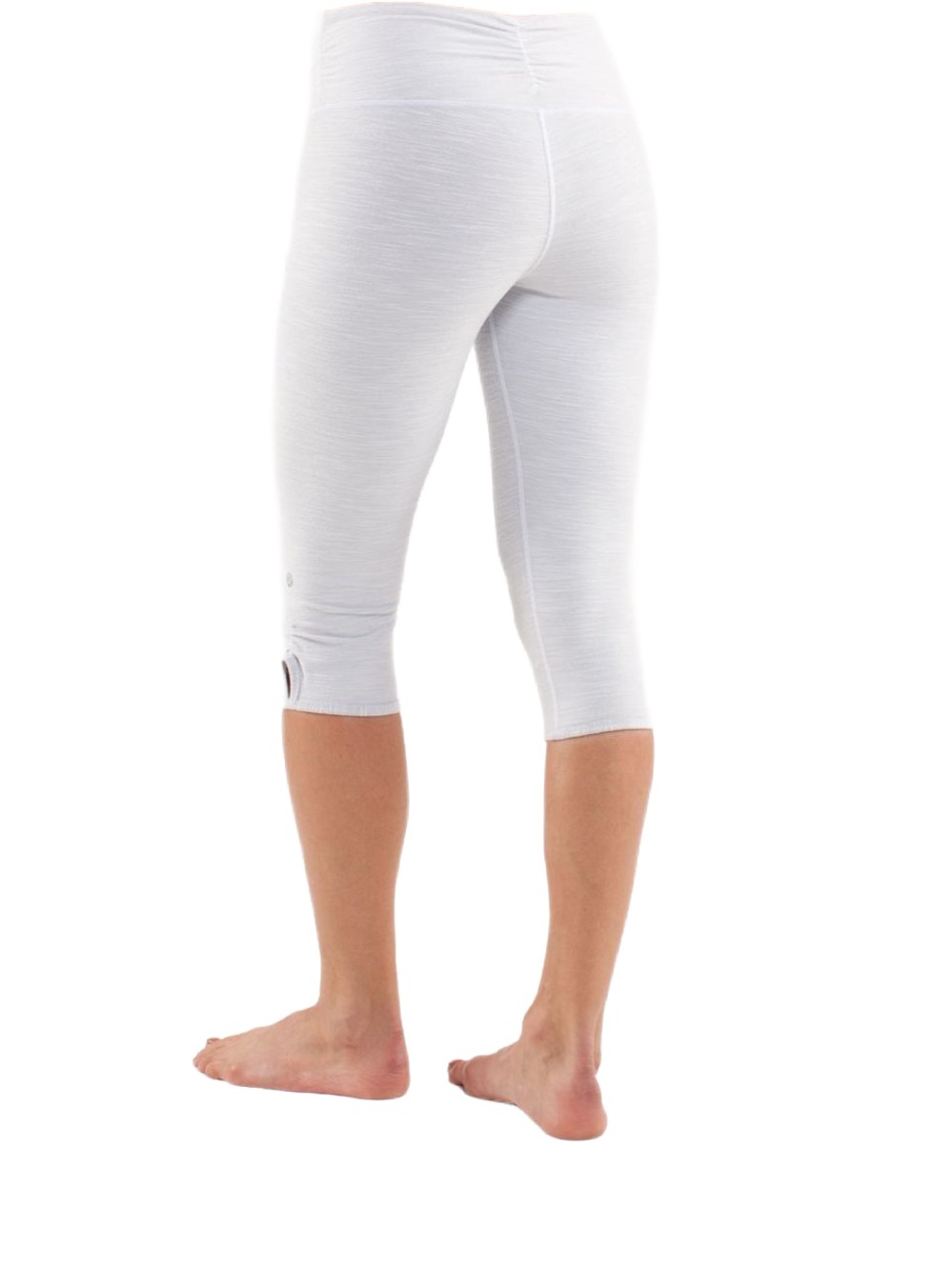Lululemon 2012 Cotton Keyhole Crop Capri Leggings in White Silver Size 2